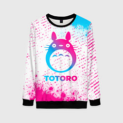 Свитшот женский Totoro neon gradient style, цвет: 3D-черный