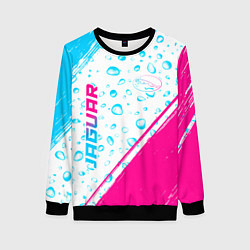 Женский свитшот Jaguar neon gradient style: надпись, символ