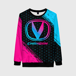 Свитшот женский Changan - neon gradient, цвет: 3D-черный