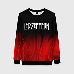 Свитшот женский Led Zeppelin red plasma, цвет: 3D-черный