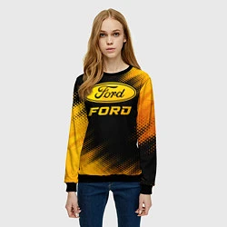 Свитшот женский Ford - gold gradient, цвет: 3D-черный — фото 2