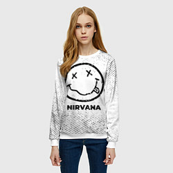 Свитшот женский Nirvana с потертостями на светлом фоне, цвет: 3D-белый — фото 2