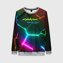 Женский свитшот Cyberpunk 2077 phantom liberty logo neon