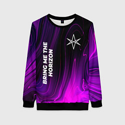 Свитшот женский Bring Me the Horizon violet plasma, цвет: 3D-черный