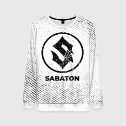 Свитшот женский Sabaton с потертостями на светлом фоне, цвет: 3D-белый