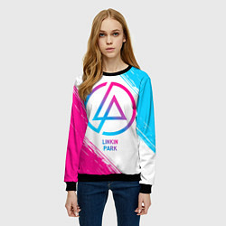 Свитшот женский Linkin Park neon gradient style, цвет: 3D-черный — фото 2