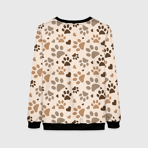 Женский свитшот Следы питомцев / 3D-Черный – фото 2