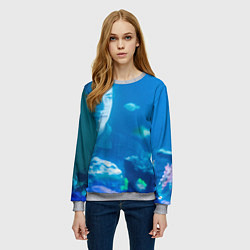 Свитшот женский В метре друг от друга Коул Спроус, цвет: 3D-меланж — фото 2