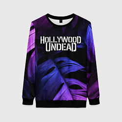 Свитшот женский Hollywood Undead neon monstera, цвет: 3D-черный