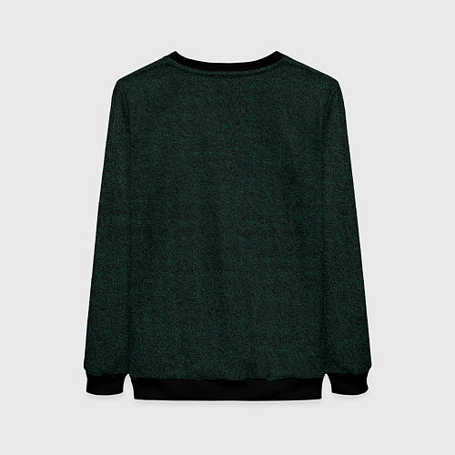 Женский свитшот Текстура рябь темно-зелёный / 3D-Черный – фото 2