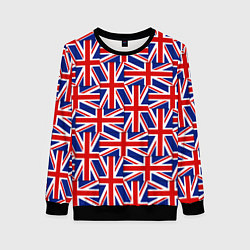 Свитшот женский Флаги Великобритании, цвет: 3D-черный