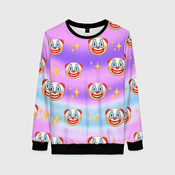 Свитшот женский Узор с Клоунами, цвет: 3D-черный