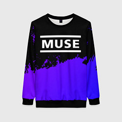 Свитшот женский Muse purple grunge, цвет: 3D-черный