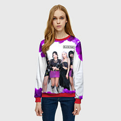 Свитшот женский Blackpink flowers, цвет: 3D-красный — фото 2