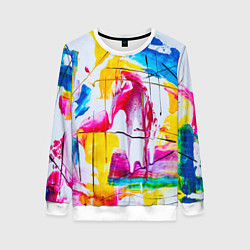 Свитшот женский Красочный принт, цвет: 3D-белый