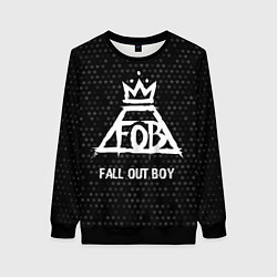 Свитшот женский Fall Out Boy glitch на темном фоне, цвет: 3D-черный