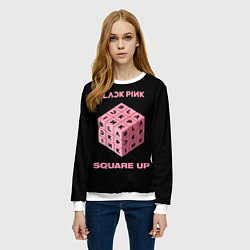 Свитшот женский Blackpink Square up, цвет: 3D-белый — фото 2