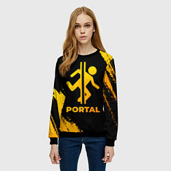 Свитшот женский Portal - gold gradient, цвет: 3D-черный — фото 2