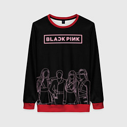 Свитшот женский Blackpink - art contour, цвет: 3D-красный