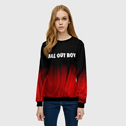 Свитшот женский Fall Out Boy red plasma, цвет: 3D-черный — фото 2