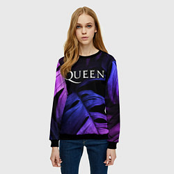 Свитшот женский Queen neon monstera, цвет: 3D-черный — фото 2
