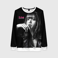 Свитшот женский Blackpink Lisa in leather jacket, цвет: 3D-белый