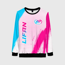 Женский свитшот Lifan neon gradient style: надпись, символ