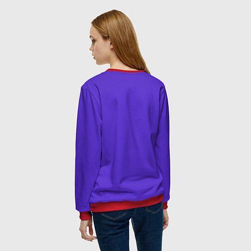 Женский свитшот Абстрактная электрогитара из полигонов / 3D-Красный – фото 4