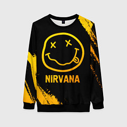 Свитшот женский Nirvana - gold gradient, цвет: 3D-черный
