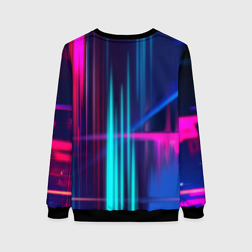 Женский свитшот Кибер-девушка неон аниме / 3D-Черный – фото 2
