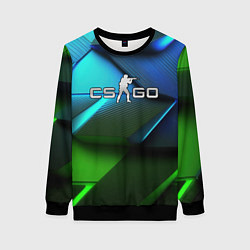 Женский свитшот CS GO green blue abstract