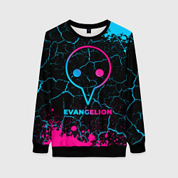 Свитшот женский Evangelion - neon gradient, цвет: 3D-черный
