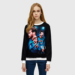 Свитшот женский Хвича Кварацхелия ФК Наполи, цвет: 3D-белый — фото 2