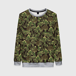 Свитшот женский Магические грибы - камуфляж, цвет: 3D-меланж