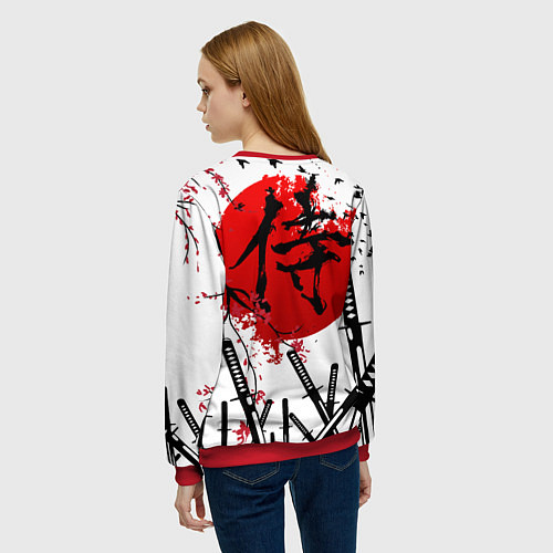 Женский свитшот Bushido warrior / 3D-Красный – фото 4