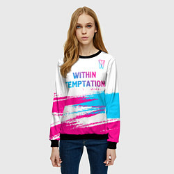 Свитшот женский Within Temptation neon gradient style: символ свер, цвет: 3D-черный — фото 2