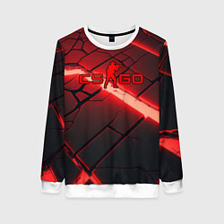 Свитшот женский CS GO red neon, цвет: 3D-белый