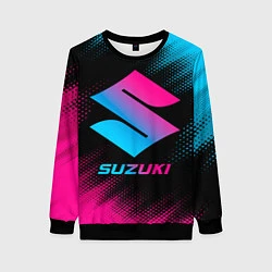 Свитшот женский Suzuki - neon gradient, цвет: 3D-черный