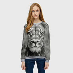 Свитшот женский Лев вечерний, цвет: 3D-меланж — фото 2