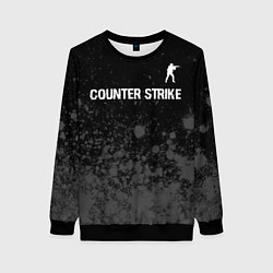 Свитшот женский Counter Strike glitch на темном фоне: символ сверх, цвет: 3D-черный
