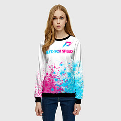 Свитшот женский Need for Speed neon gradient style: символ сверху, цвет: 3D-черный — фото 2