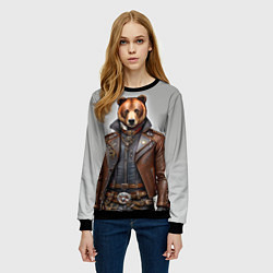 Свитшот женский Cool bear - steampunk - neural network, цвет: 3D-черный — фото 2