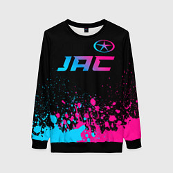 Свитшот женский JAC - neon gradient: символ сверху, цвет: 3D-черный