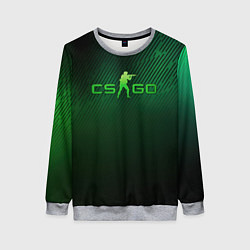 Свитшот женский CSGO green logo, цвет: 3D-меланж