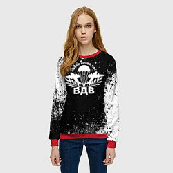 Свитшот женский Никто кроме нас - черно-белый, цвет: 3D-красный — фото 2