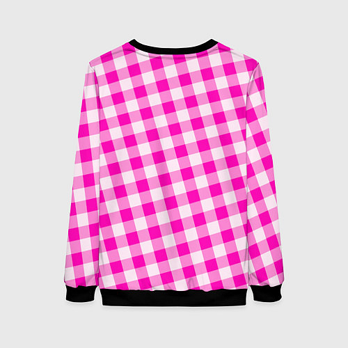 Женский свитшот Розовая клетка Барби / 3D-Черный – фото 2