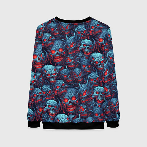 Женский свитшот Monster skulls pattern / 3D-Черный – фото 2