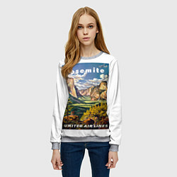 Свитшот женский Йосемити, цвет: 3D-меланж — фото 2
