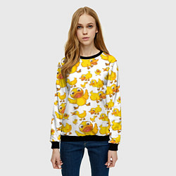 Свитшот женский Yellow ducklings, цвет: 3D-черный — фото 2