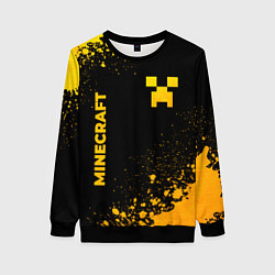Свитшот женский Minecraft - gold gradient: надпись, символ, цвет: 3D-черный